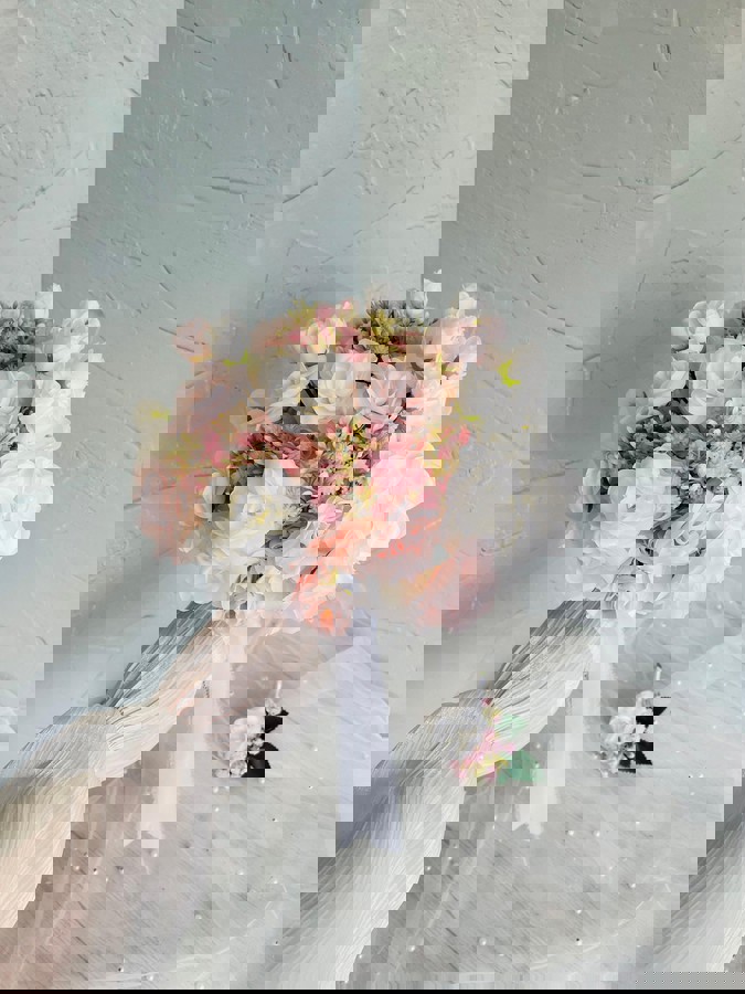 Pastel Pembe Gelin Buketi 💗